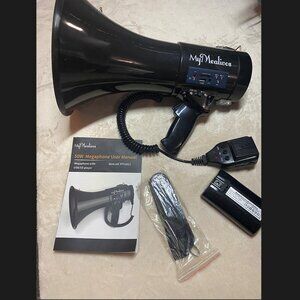 Powerful 50W Megaphone with Siren and Detachable Microphone (NWOT)